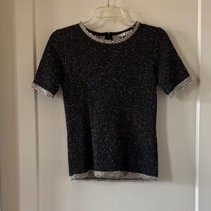 CAbi Coco Shell Top Womens Size XS Black Crewneck Short Sleeves